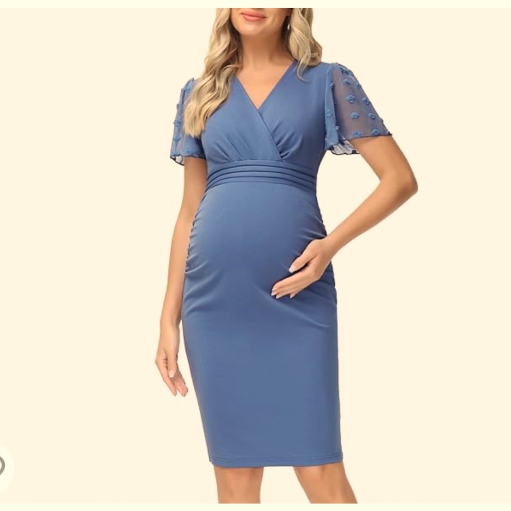 Blue maternity dress
